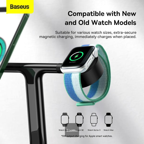 Baseus Swan 3-in-1 Wireless Magnetic Charging Bracket 20W Black Universal version (Include: USB For type-C 3A 1m)