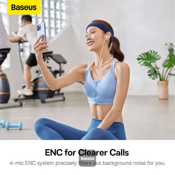 Baseus Bowie U2 Pro Neckband Noise Cancellation Wireless Earphones White