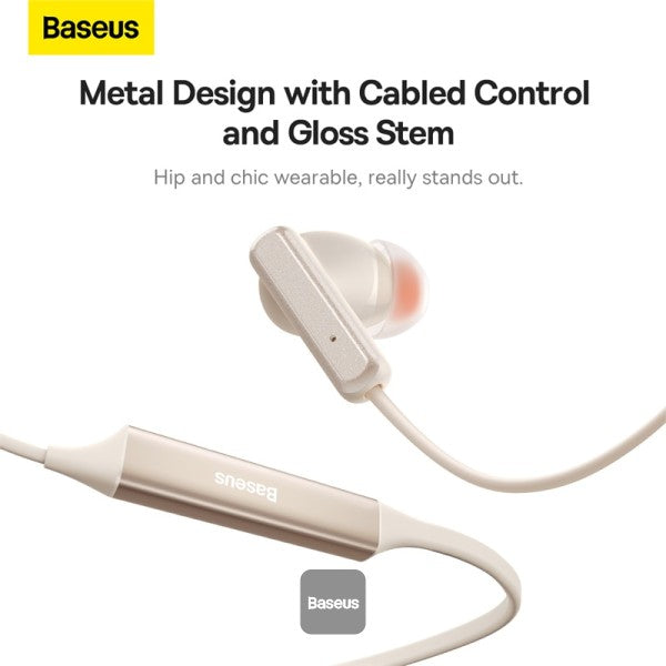 Baseus Bowie U2 Pro Neckband Noise Cancellation Wireless Earphones White