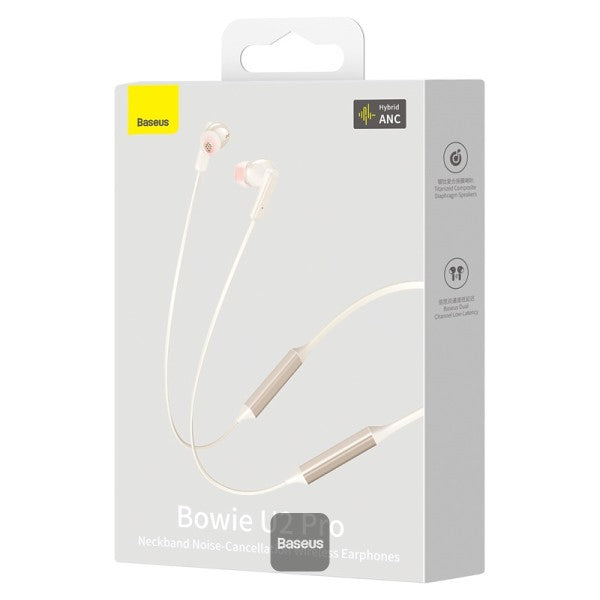 Baseus Bowie U2 Pro Neckband Noise Cancellation Wireless Earphones White