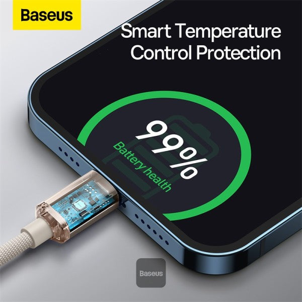 Baseus Crystal Shine Series Type C cable - Lightning Fast Charging Power Delivery 20W 12M - Pink