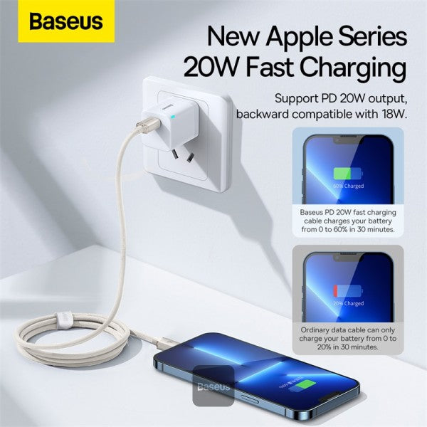 Baseus Crystal Shine Series Type C cable - Lightning Fast Charging Power Delivery 20W 12M - Pink