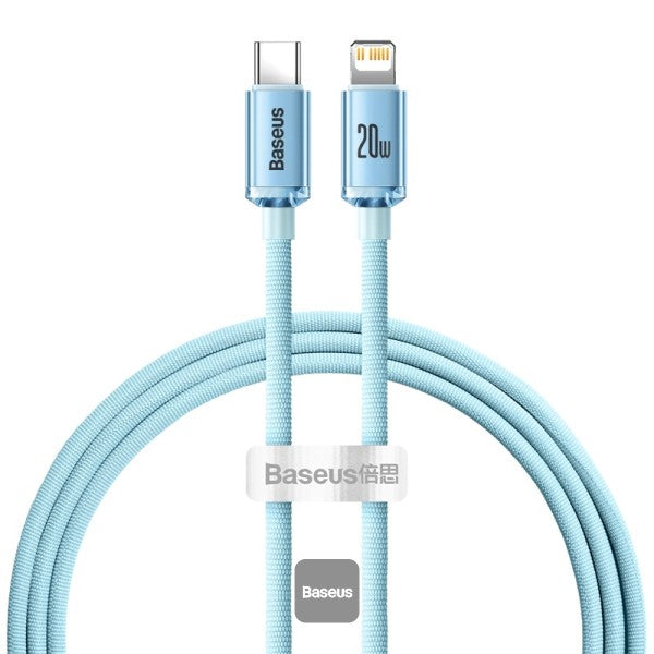 Baseus Crystal Shine Series Type C Cable - Lightning Fast Charging Power Delivery 20W 12M - Blue