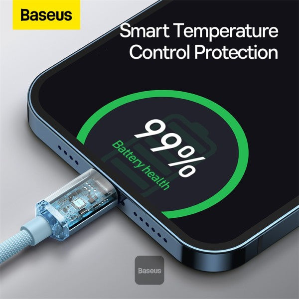 Baseus Crystal Shine Series Type C Cable - Lightning Fast Charging Power Delivery 20W 12M - Blue