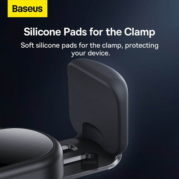 Baseus Steel Cannon Pro Solar Electric Car Mount - Electric Auto-Clamping - Solar Battery Charging - 360 Adjustable