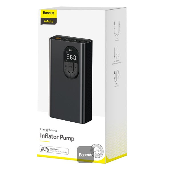 Baseus Energy Source Inflator Pump Electric Digital Display Air Pump for Car Bike Motorcycle - Black