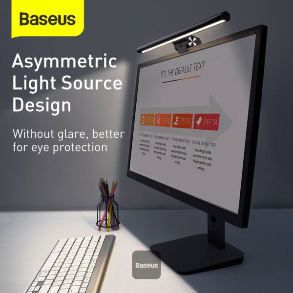 Baseus Monitor Light Bar - USB Powered Eye-Protection Dimmable Brightness & Color Temp Screen Clamp Design for E-Reading & Workstation - Black