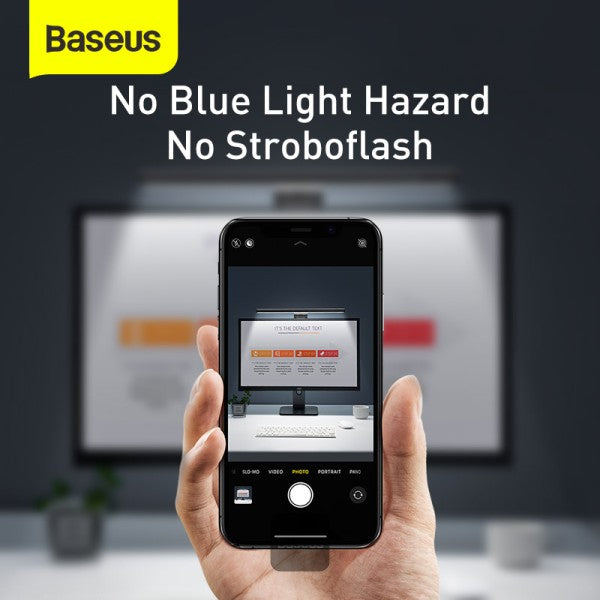 Baseus Monitor Light Bar - USB Powered Eye-Protection Dimmable Brightness & Color Temp Screen Clamp Design for E-Reading & Workstation - Black