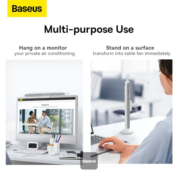 Baseus USB Fan Monitor Clip On & Stand-Up Desk Fan Bladeless Strong Wind Air Condition Noiseless Summer Cooler For Computer Laptop
