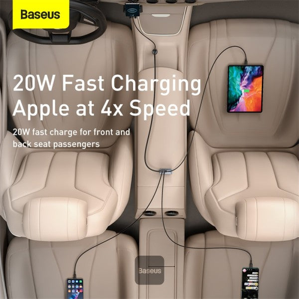 Baseus Share Together 3x USB USB Type C car charger 120W PPS Quick Charge Power Delivery gray