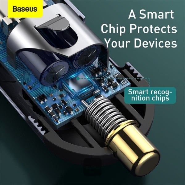 Baseus Share Together 3x USB USB Type C car charger 120W PPS Quick Charge Power Delivery gray