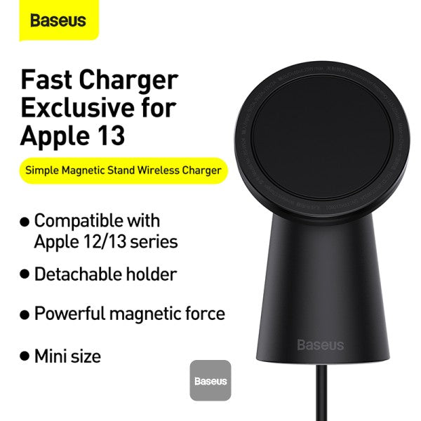 Baseus Magnetic Wireless Charger Phone Holder For iPhone 13 iPhone 12 Pro Max Wireless Charging Detachable Desktop Phone Holder