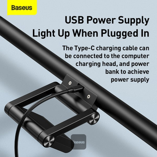 Baseus I-Wok Pro Computer Monitor Light - Stepless Dimming Monitor Lamp Eye-Care LED Bar - Black