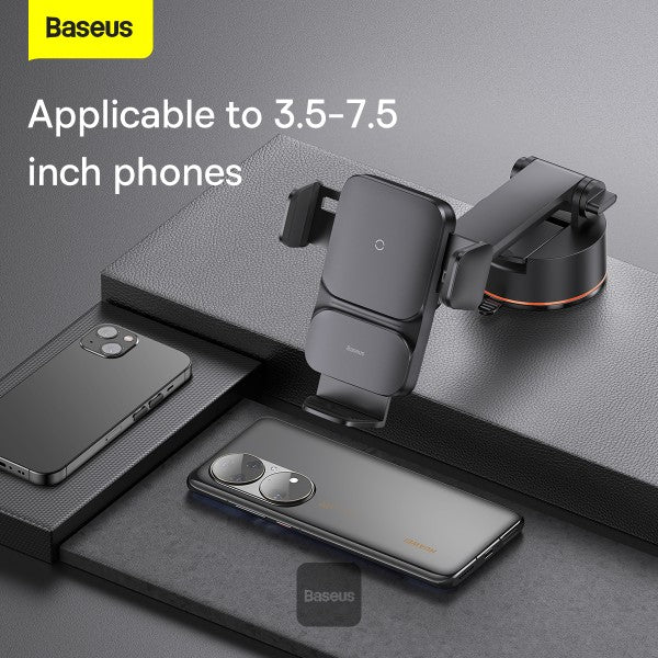 Baseus Qi 15W Wireless Car Phone Charger Holder Bracket Fast Charging Holder For iPhone 13 12 Samsung S21 Mobile Phone Black