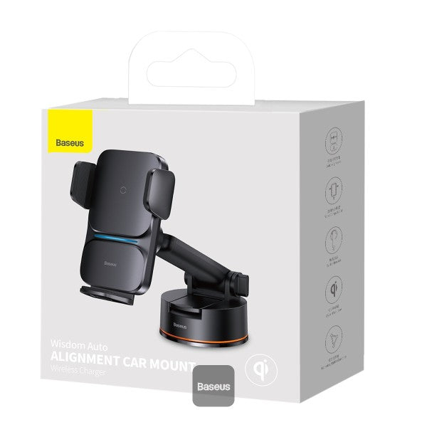 Baseus Qi 15W Wireless Car Phone Charger Holder Bracket Fast Charging Holder For iPhone 13 12 Samsung S21 Mobile Phone Black