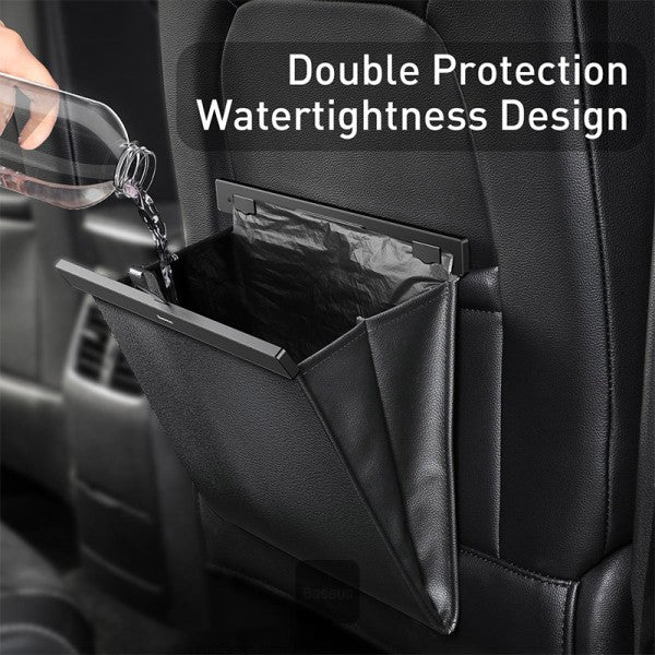 Baseus Leather Car Garbage Bin Bag Waterproof Leakproof Car Auto Garbage Bag Can Automotive Waste Storage