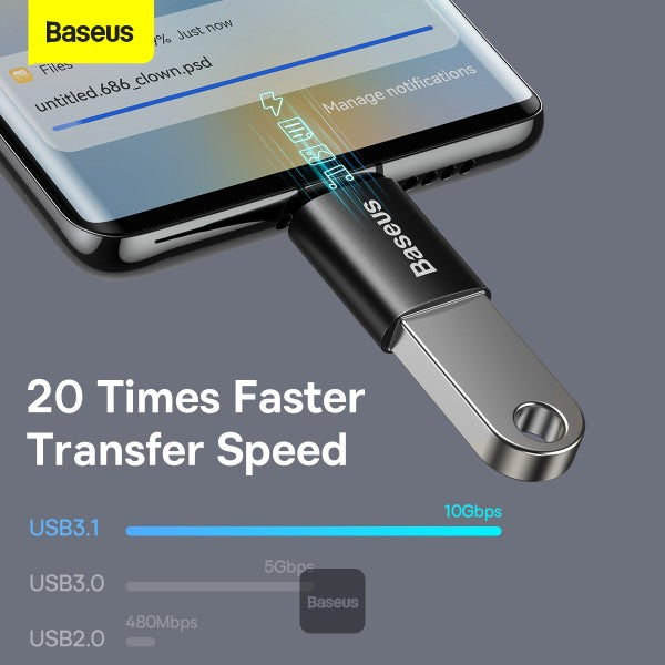 Baseus Ingenuity Series Mini OTG Adaptor Type-C to USB-A 31 Black