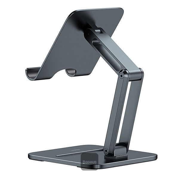 Baseus Desktop Biaxial Foldable Metal Stand - Adjustable Tablet & Phone Holder Compatible with iPad Tablets and Smartphones - Grey