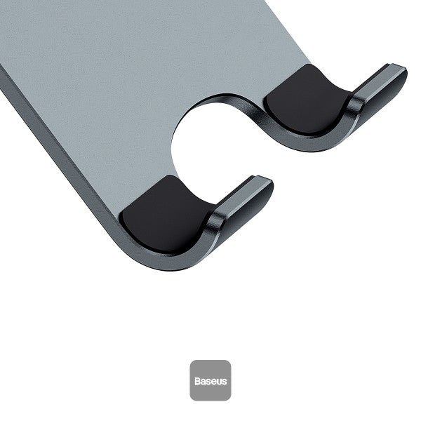 Baseus Desktop Biaxial Foldable Metal Stand - Adjustable Tablet & Phone Holder Compatible with iPad Tablets and Smartphones - Grey