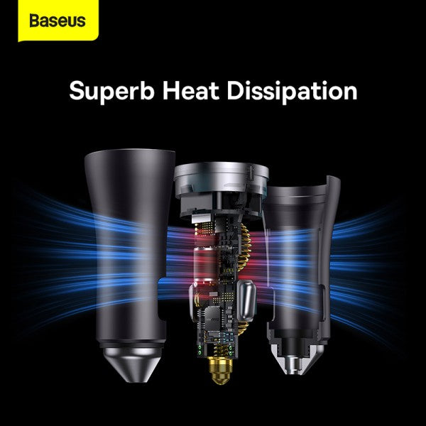 Baseus Golden Contactor Pro car charger 2x USB-C 40W gray