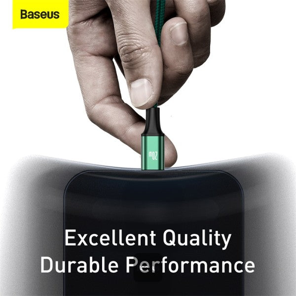 Baseus Rapid Series 3-In-1 Fast Charging Data Cable Type-C To M+L+C Pd 20w 15M - Green
