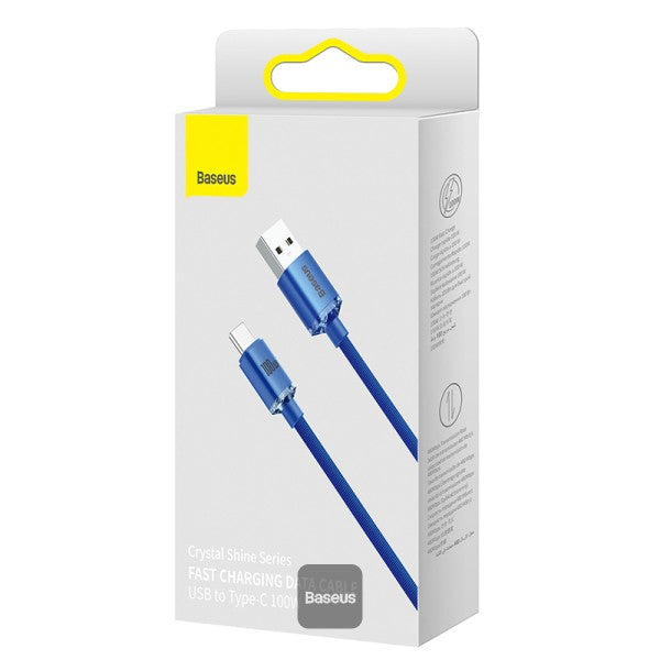 Cable Baseus Crystal Shine cable USB to USB-C 5A 100W 12m blue