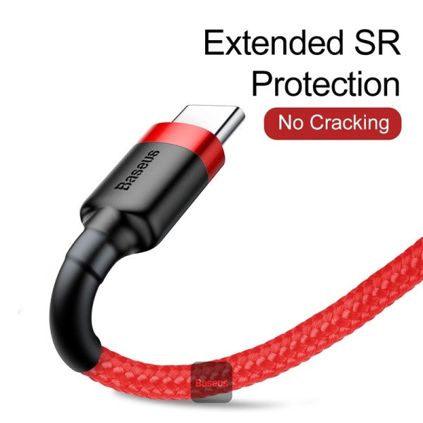 Baseus Cafule Cable Durable Nylon Braided Wire USB USB-C Qc30 2a 2m Red