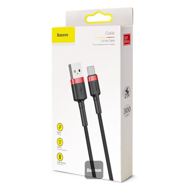 Baseus cafule Cable USB For Type-C 2A 3m Red