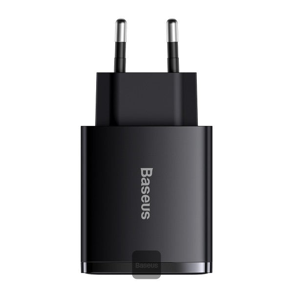 Baseus Compact quick charger USB Type C 2x USB 30W 3A Power Delivery Quick Charge black EU