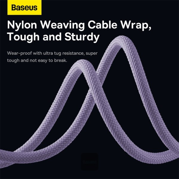 Baseus StarSpeed 1-for-3 Fast Charging Data Cable USB to M+L+C 35A 12M - Purple