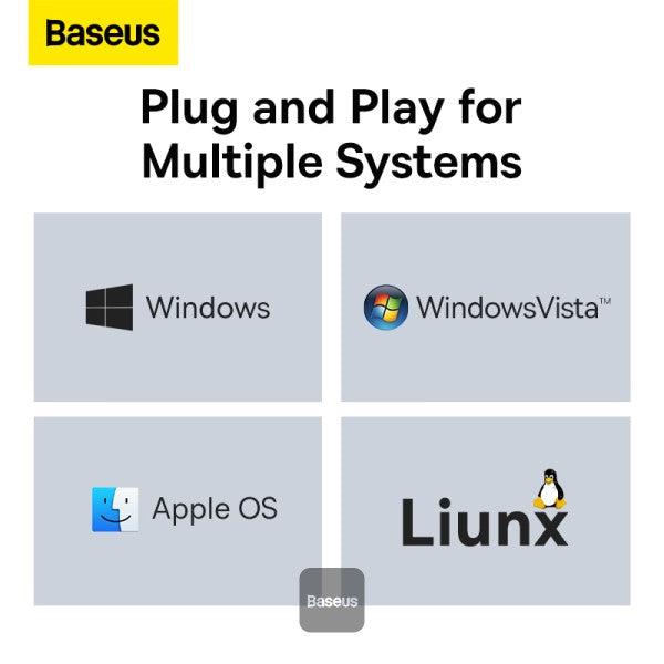 Baseus Lite Series multifunctional HUB USB Type C - 2 x USB 30 USB Type C PD HDMI 14 SD TF Black