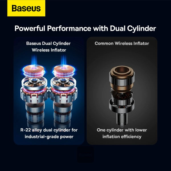 Baseus Mega Energy Pump Dual Cylinder Wireless Inflator Black