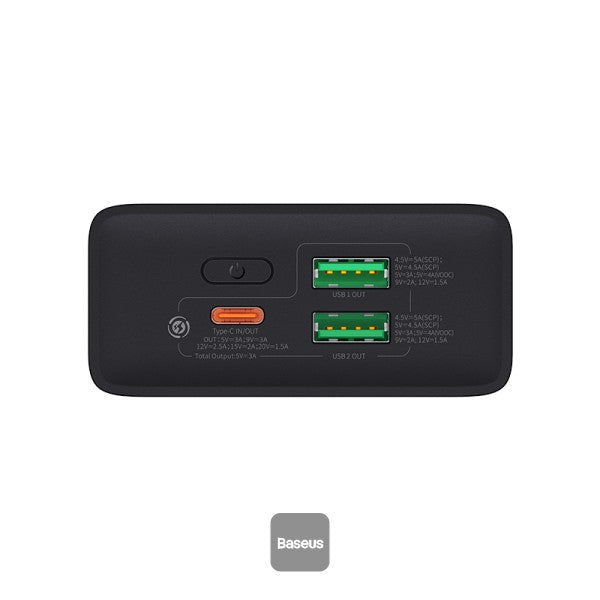 Baseus Adaman2 Digital Display Fast Charge Power Bank 30W 20000mAh - Black (VOOC Edition)