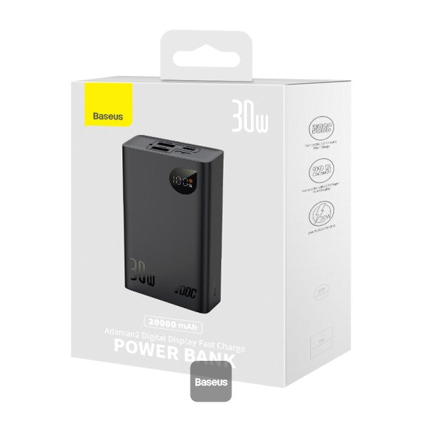 Baseus Adaman2 Digital Display Fast Charge Power Bank 30W 20000mAh - Black (VOOC Edition)