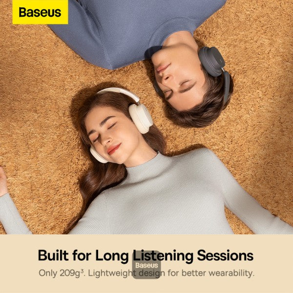 Baseus Bowie D05 Wireless Bluetooth Headset Foldable HiFi Stereo Music Headphone Creamy - White