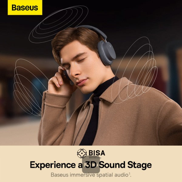 BASEUS Bowie D05 Wireless Bluetooth Headset Foldable HiFi Stereo Music Headphone - Grey