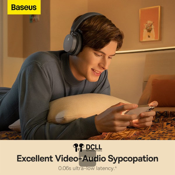 BASEUS Bowie D05 Wireless Bluetooth Headset Foldable HiFi Stereo Music Headphone - Grey