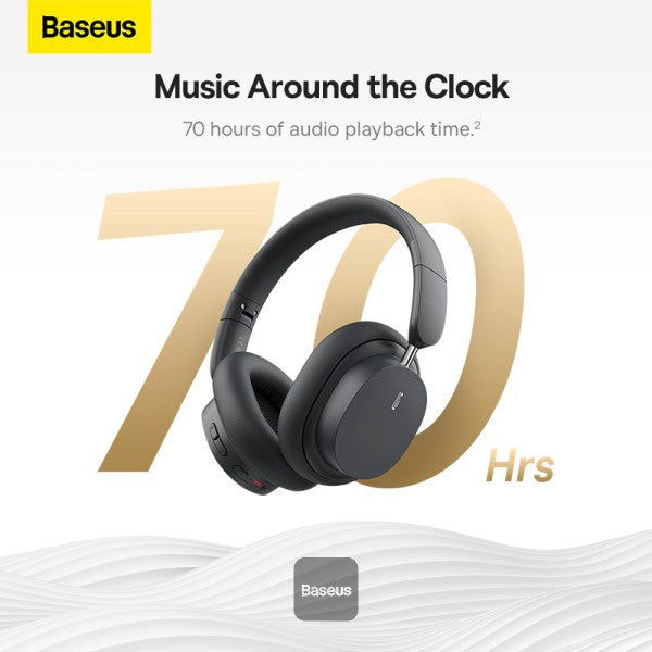 BASEUS Bowie D05 Wireless Bluetooth Headset Foldable HiFi Stereo Music Headphone - Grey
