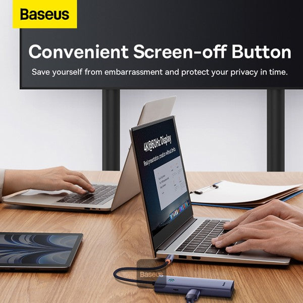 Baseus Flite Series 7-Port HUB Docking Station - 4K Fast Charging 100W PD 2 USB 30 Ports HDMI 4K@60Hz RJ45 1000Mbps SD TF Card Reader - Grey