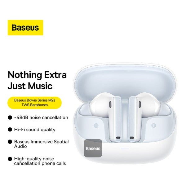 Baseus Bowie M2s True Wireless Earphones - Moon White