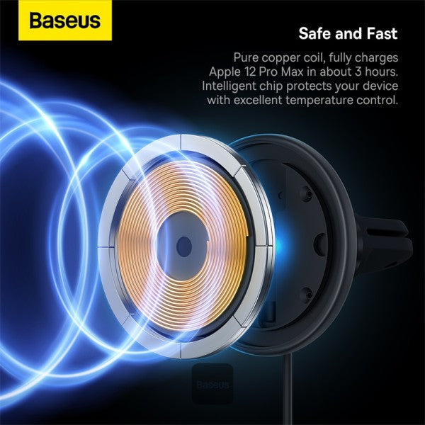 Baseus CW01 Magnetic Wireless Charging Car Mount 40W - Wireless Charging 15w+Type-C 25W - Black