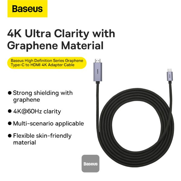 Baseus High Definition Series adapter cable USB Type C - HDMI 20 4K 60Hz 3m black