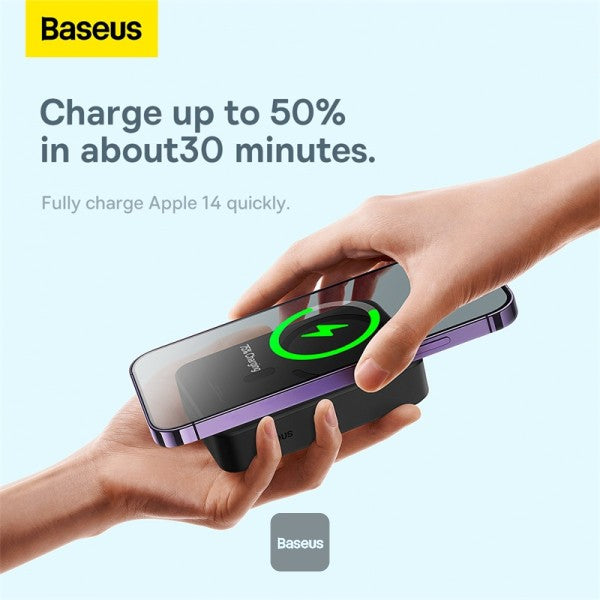 Baseus Airpow Magnetic Mini Wireless Fast Charge Power Bank 20000mAh 20W - Black