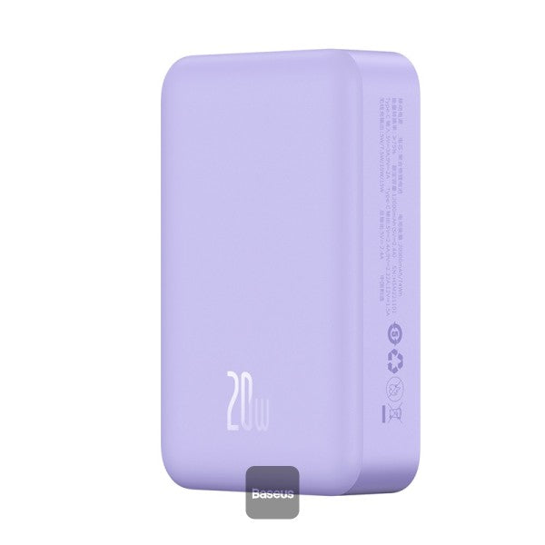 Baseus Airpow Magnetic Mini Wireless Fast Charge Power Bank 20000mAh 20W - Purple