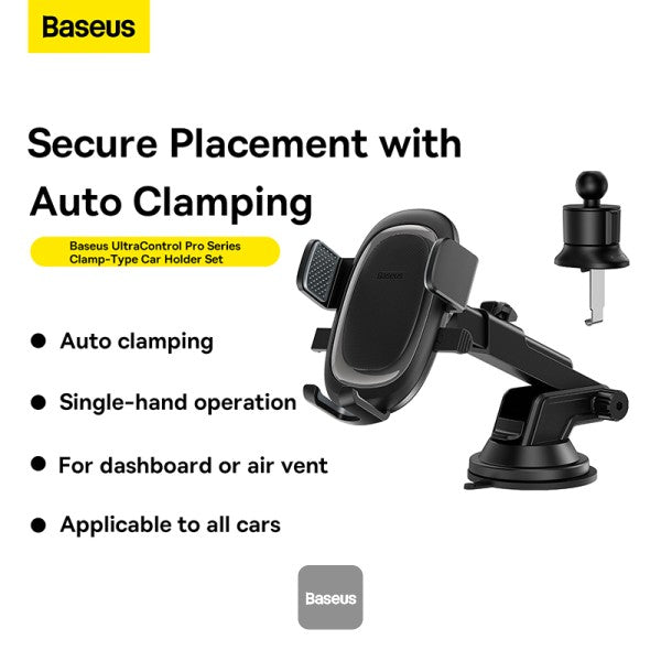 Baseus UltraControl Pro Series Clamp-Type Car Holder Set Cluster Black