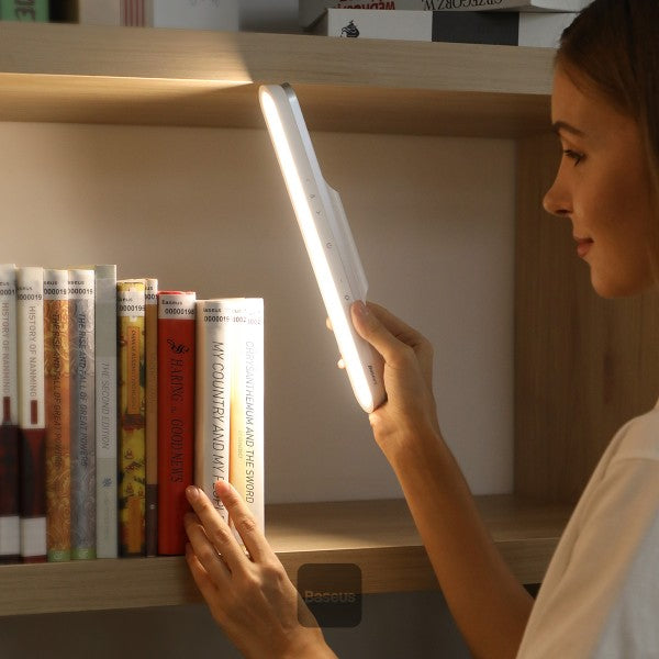 Baseus LED Light Bar Magnetic Mount & USB Rechargeable Battery Powe Lamp Strip Portable for Makeup Car Cabinet Bedroom Reading and Emergency - White