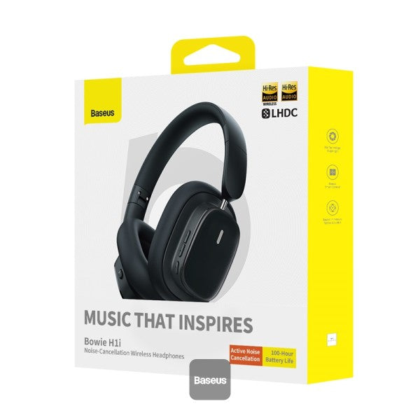 Baseus Bowie H1i Wireless Headphones - 100H Playtime ANC Headset - Cluster Black