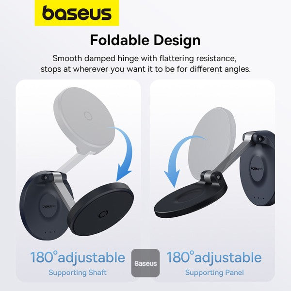 Baseus MagPro Foldable Magnetic Phone Holder 360° Rotatable Adjustable Arm Wall-Mounted Stand - Black