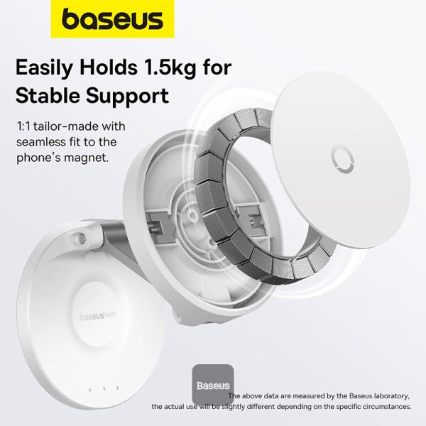 Baseus MagPro Foldable Magnetic Phone Holder 360° Rotatable Adjustable Arm Wall-Mounted Stand - White