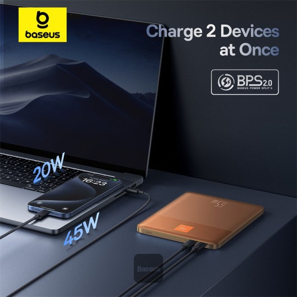 Baseus Blade2 12000mAh Power Bank | 65W Fast Charging Ultra Thin Digital Display Intelligent Edition Battery Pack For Laptop MacBook Pro iPad iPhone and All Smart Phones - Canyon Coral